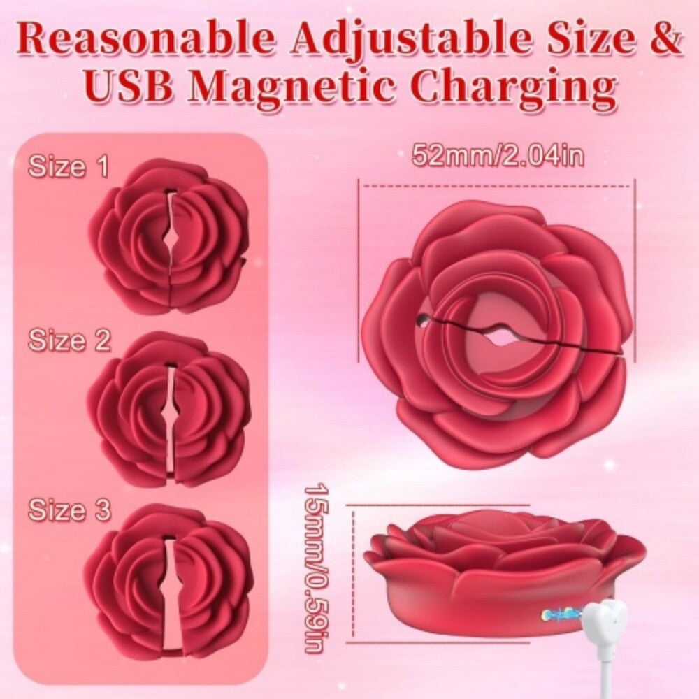 Remote Control Rechargeable Silicone Rose Vibrating Nipple Clamps 10 Function