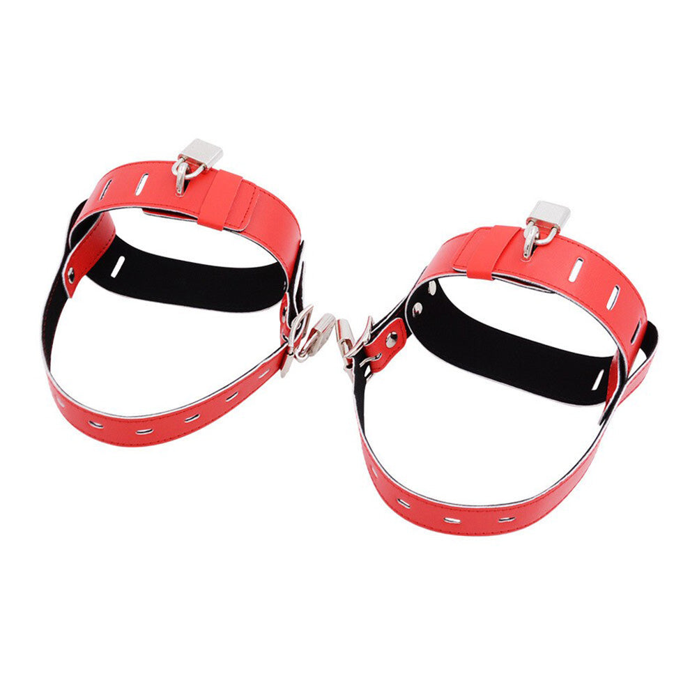 Faux Leather Locking Heel Cuffs