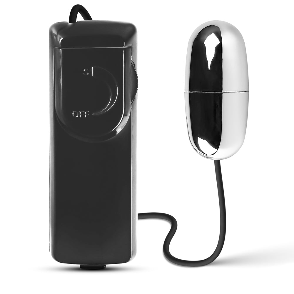 Silver Vibrating Egg with Wired Remote honeypleasures Silver Vibrating Egg with Wired Remote honeypleasures