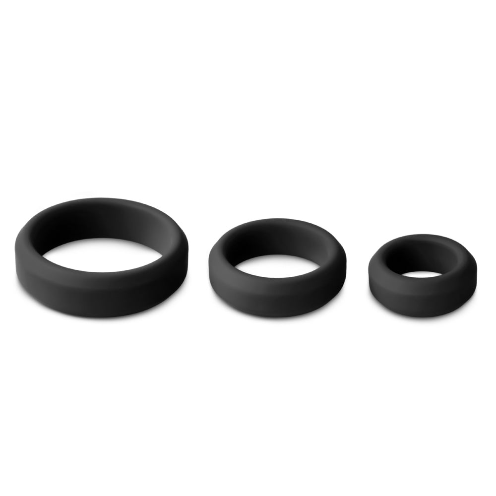 Thick Flat Silicone Triple Penis Ring (3 Count) honeypleasures Thick Flat Silicone Triple Penis Ring (3 Count) honeypleasures