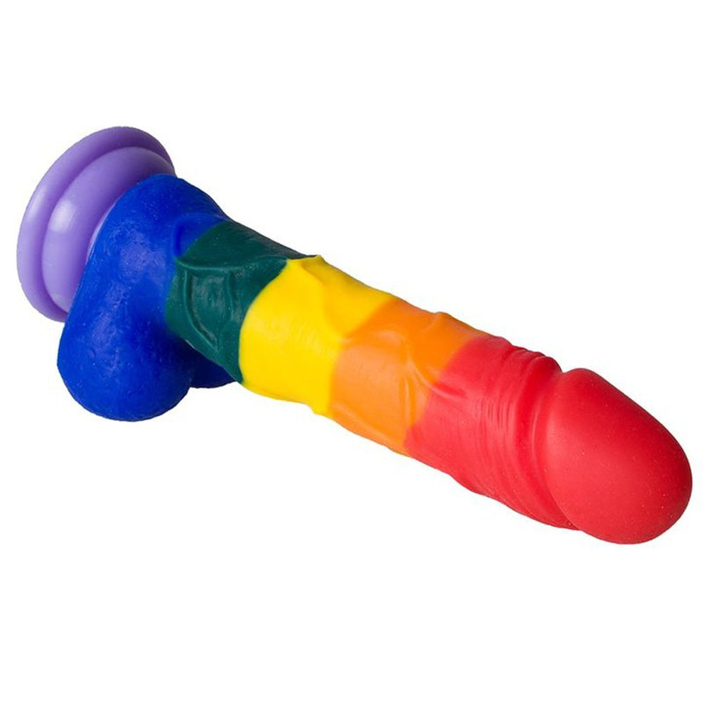 Rainbow II Dildo with Suction Cup, 8 inch