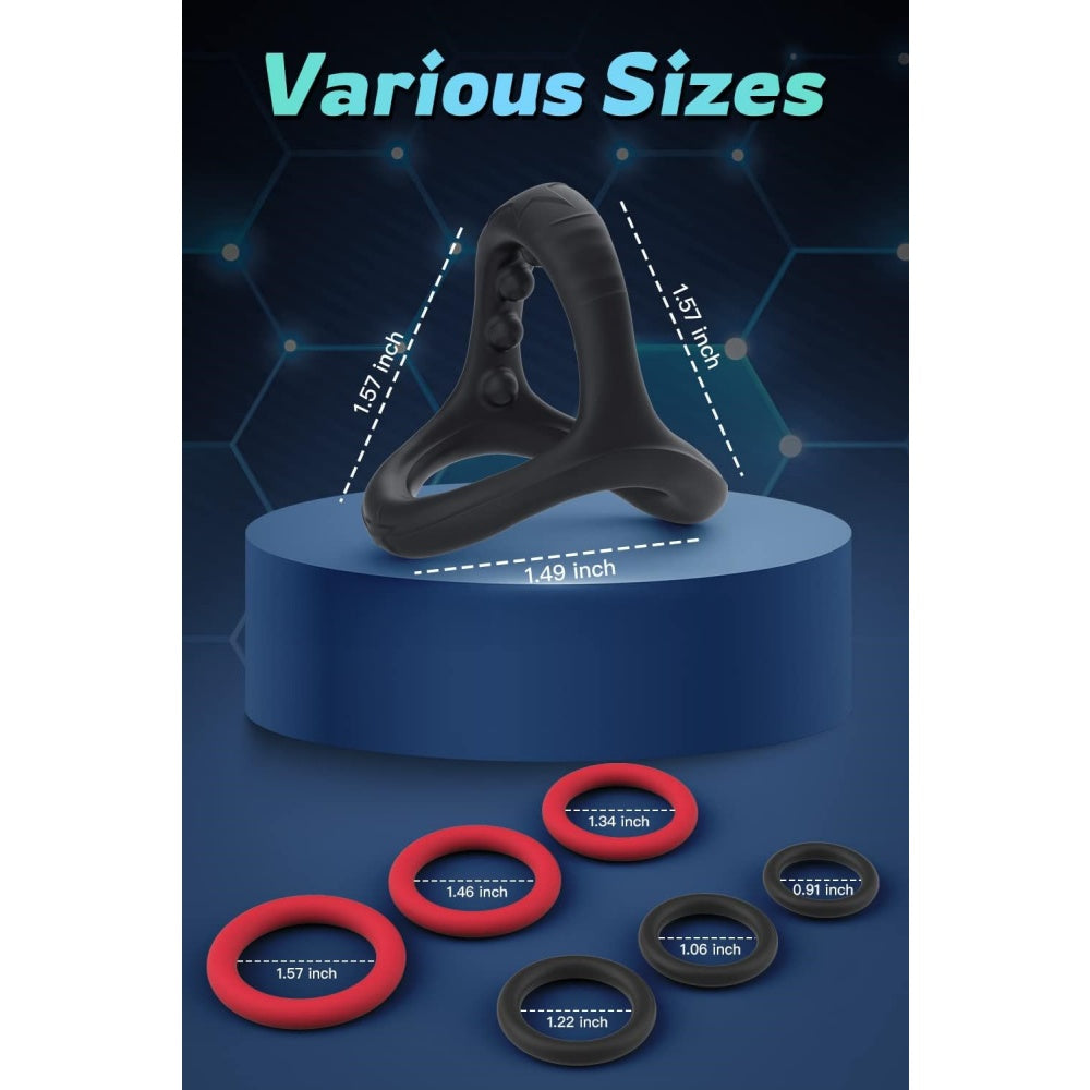 Silicone Cock and Ball Ring & Donut Cock Ring Kit (7 Piece)