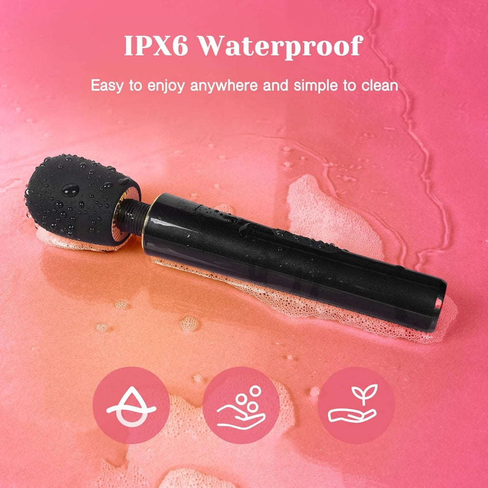 LED Display Rechargeable Massage Wand Vibrator, 9 Function