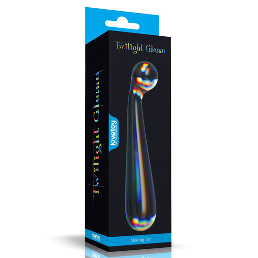 Lovetoy Twilight Gleam Alluring Arc Double Ended Glass Dildo, 7 inch