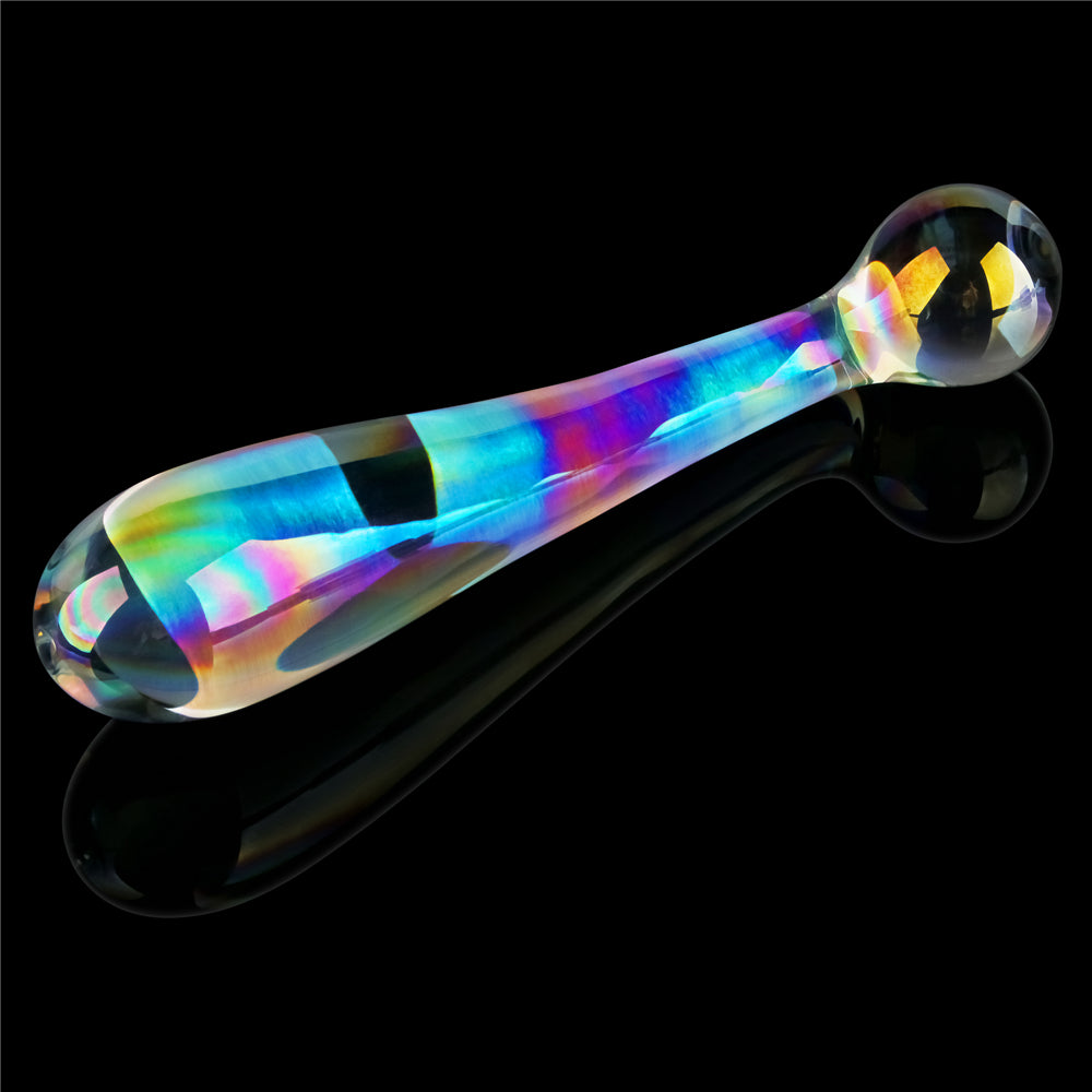Lovetoy Twilight Gleam Alluring Arc Double Ended Glass Dildo, 7.2 inch