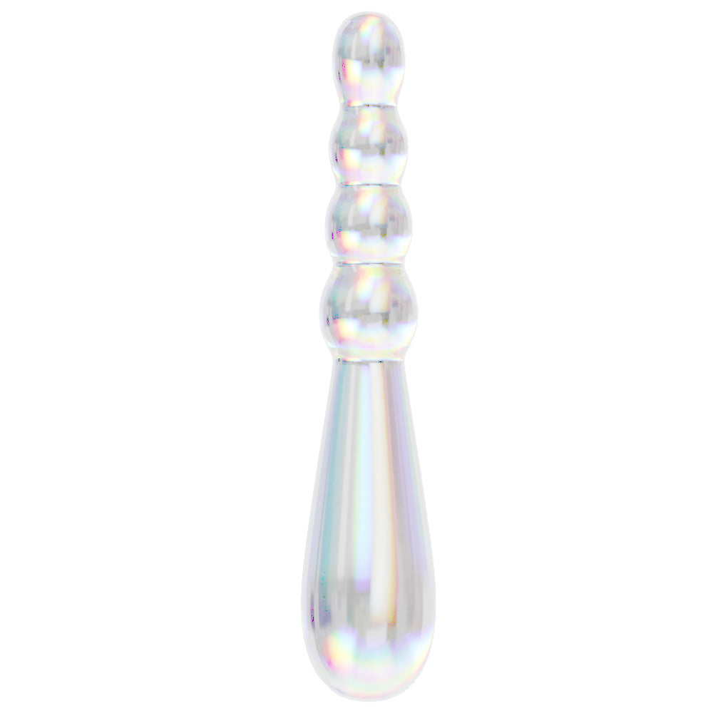 Lovetoy Twilight Gleam Rising Ripples Double Ended Glass Dildo, 7.5 in honeypleasures Lovetoy Twilight Gleam Rising Ripples Double Ended Glass Dildo, 7.5 in honeypleasures
