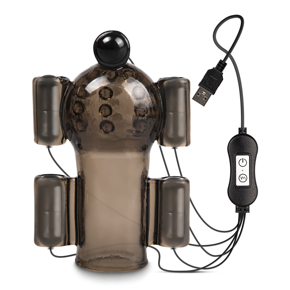 USB Powered 5 Bullet Penis Head Vibrator with Remote, 20 Function honeypleasures USB Powered 5 Bullet Penis Head Vibrator with Remote, 20 Function honeypleasures