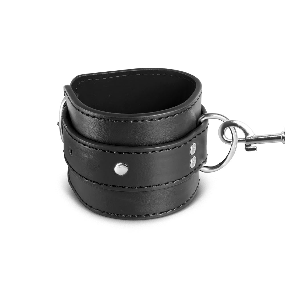 Faux Leather Handcuffs with D-Ring