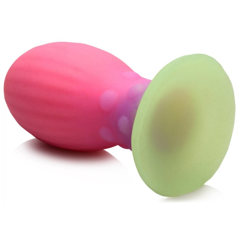Glow-in-the-Dark Silicone Girthy Fantasy Butt Plug 4.5 inch