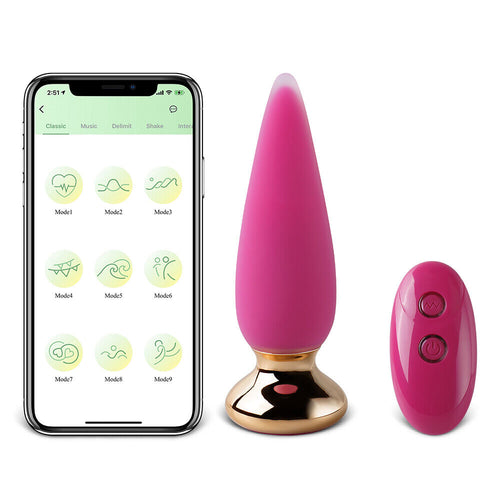 APP and Remote Control Vibrating Anal Plug, 10-Speed