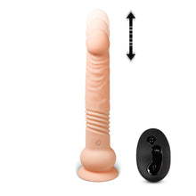 Load image into Gallery viewer, 9.25&quot; Silicone Rechargeable Vibrating Rotation &amp; Thrusting Dildo with Remote, 10 Function