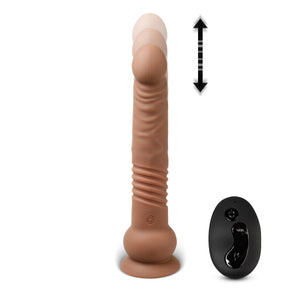 9.25" Silicone Rechargeable Vibrating Rotation & Thrusting Dildo with Remote, 10 Function