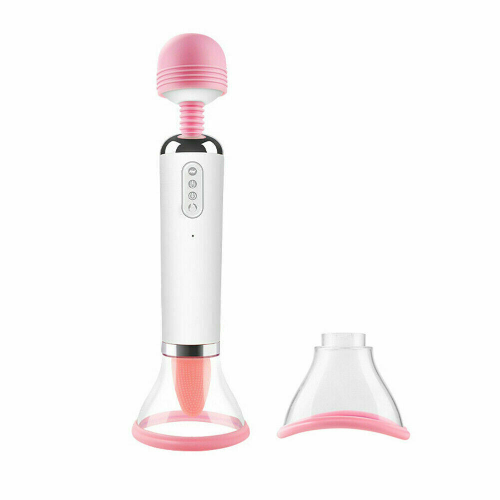 Rechargeable Double Ended Warming Vibrating Massage Wand & Pussy Pump honeypleasures Rechargeable Double Ended Warming Vibrating Massage Wand & Pussy Pump honeypleasures