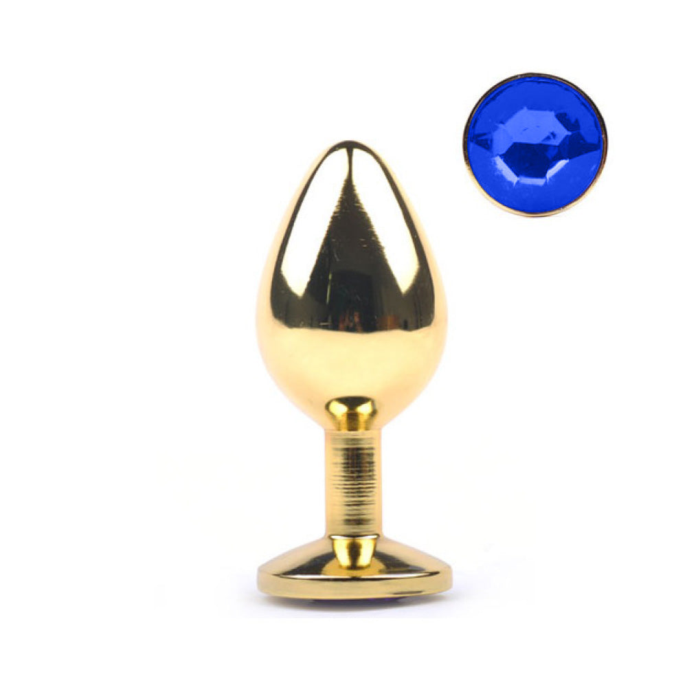 Metallic Gold Butt Plug with Diamond honeypleasures Metallic Gold Butt Plug with Diamond honeypleasures