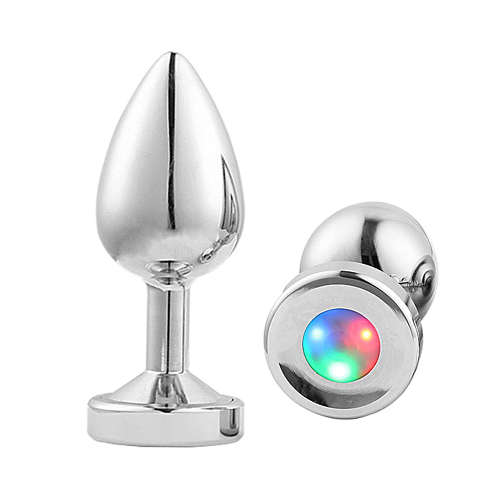 Light Up LED Metallic Butt Plug honeypleasures Light Up LED Metallic Butt Plug honeypleasures