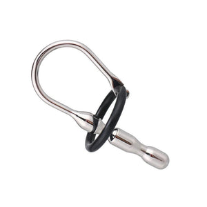 Stainless Steel Penis Plug with Silicone Rings Style A