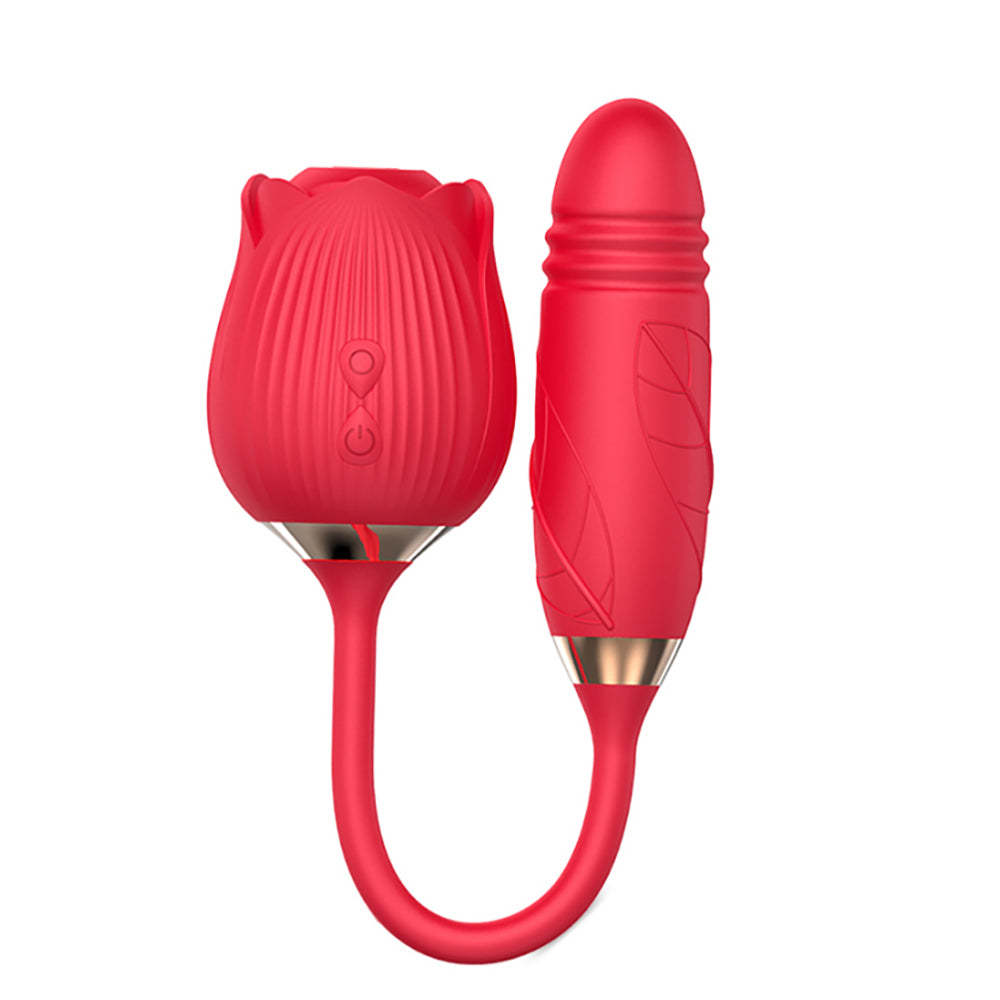 Rose Suction Vibrator & Thrusting Dildo, 10 Function honeypleasures Rose Suction Vibrator & Thrusting Dildo, 10 Function honeypleasures