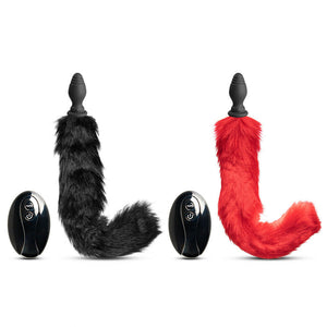 Vibrating Fox Tail Butt Plug with Remote, 10 Function