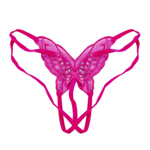 Butterfly Embroidered Crotchless G-String