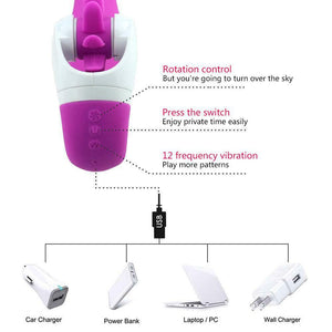 Silicone Vibrator III with Heating and Oral Sex Simulator, 12 Function