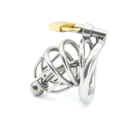Short Chastity Cage with Urethral Plug