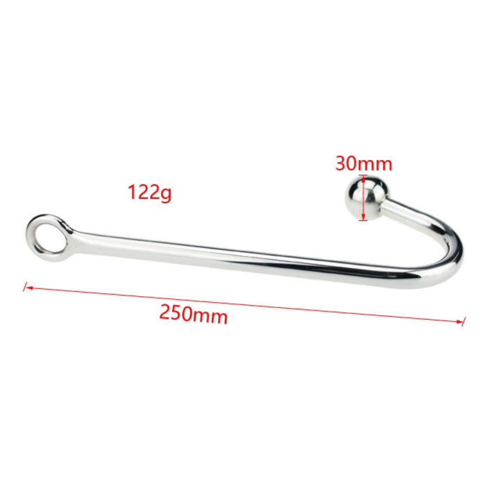 Single Ball End Stainless Steel Hook Anal Plug