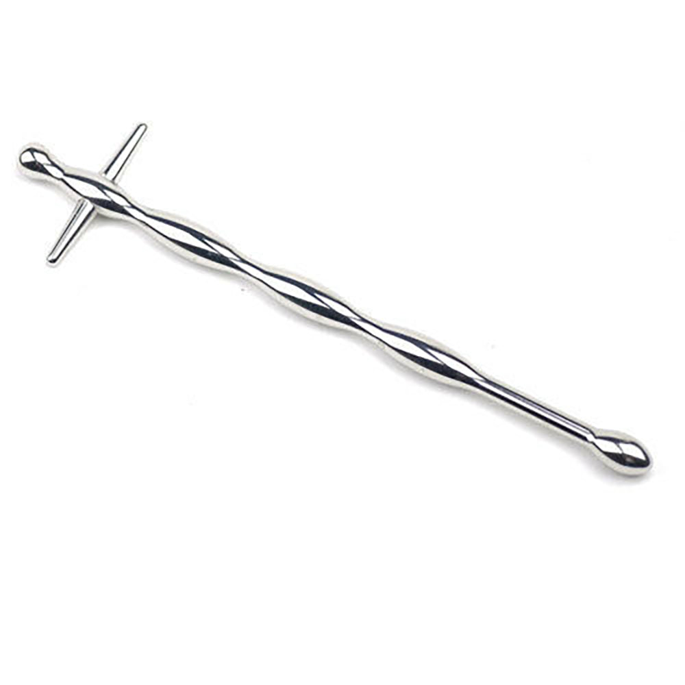 Stainless Steel T-Bar Beaded Penis Plug (Cross) honeypleasures Stainless Steel T-Bar Beaded Penis Plug (Cross) honeypleasures
