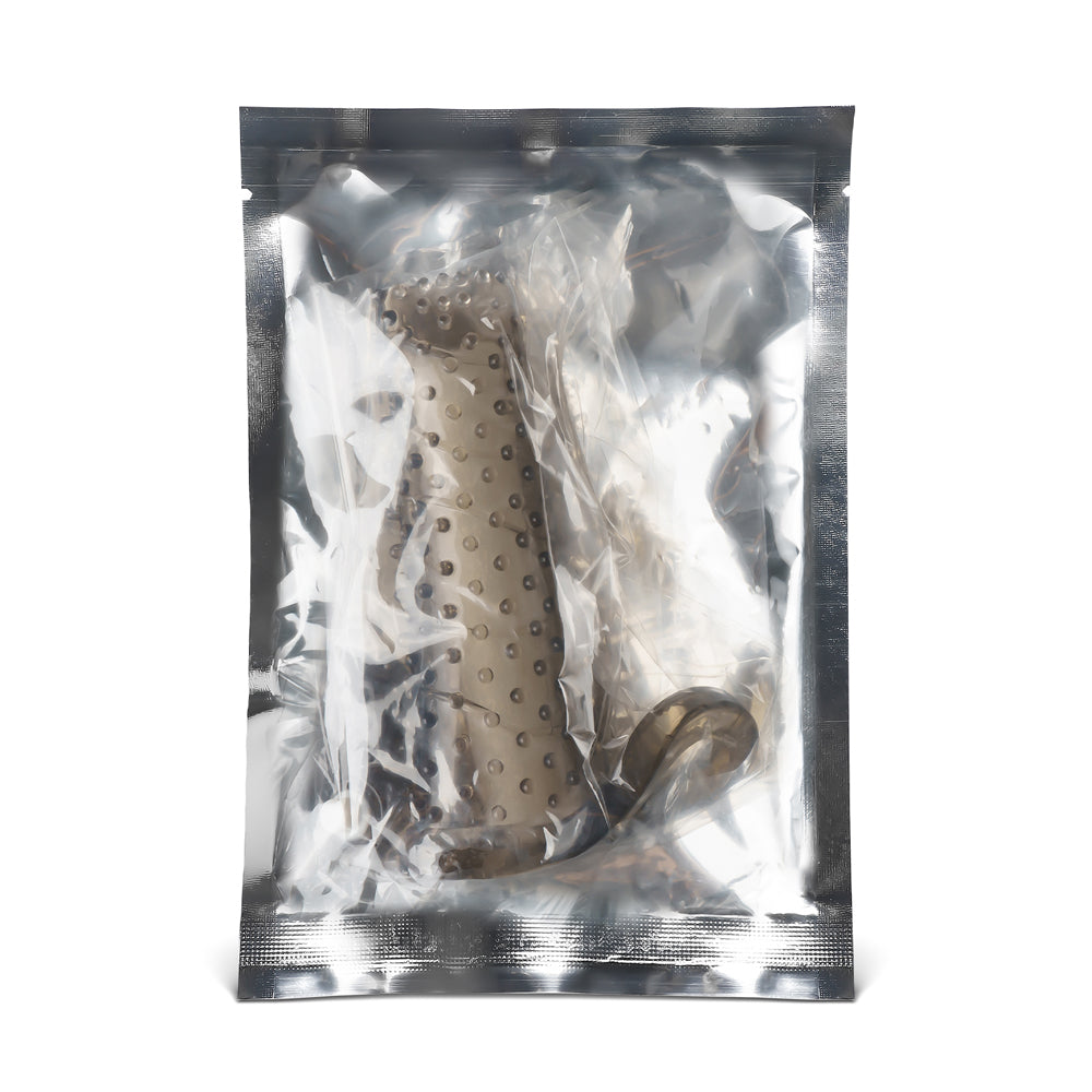 Open Tip Vibrating Textured Penis Sleeve, 4.7 inch