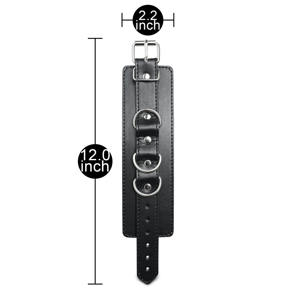 Faux Leather Handcuffs with 3 D-Ring