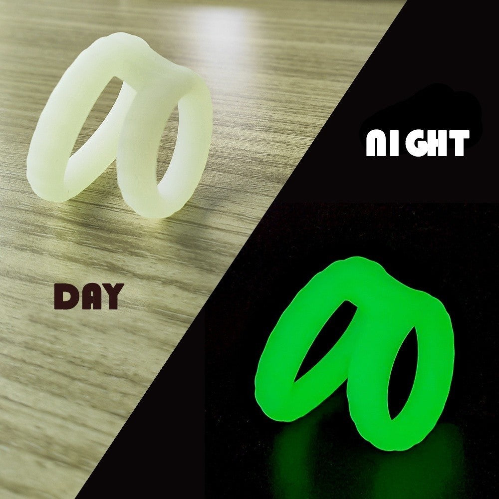Glow in the Dark Silicone Dual Penis Ring