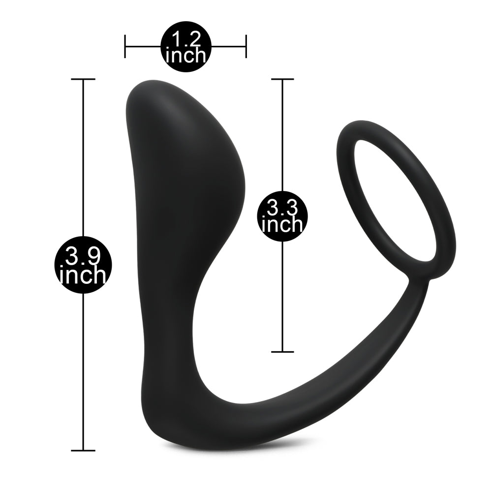 Silicone Cock Ring with Bulbous Prostate Massager