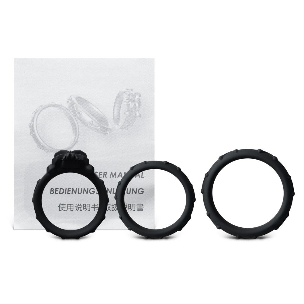 Skull and Crossbones Silicone Triple Penis Ring Set (3 Piece)