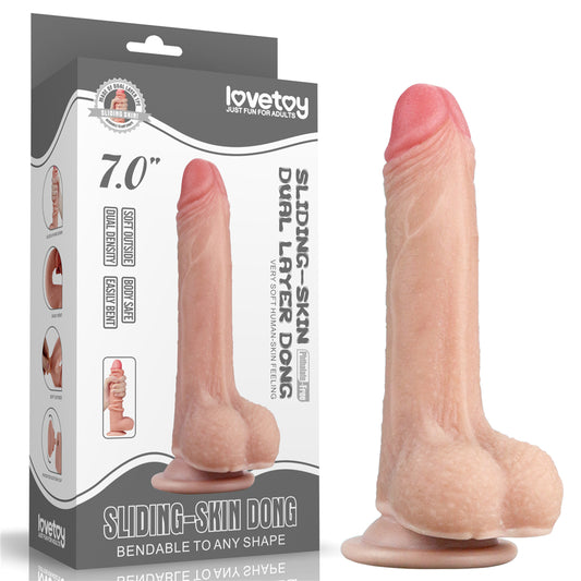 Lovetoy Sliding Skin Dual Layer Dildo 7 inch