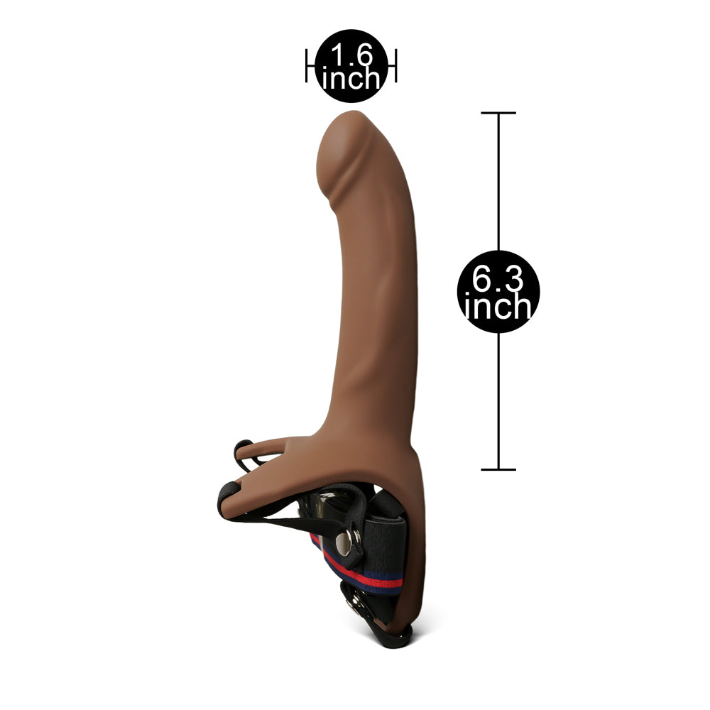 Silicone Hollow Strap On Dildo & Ball Strap 6 inch (For Men With Mild E.D.)