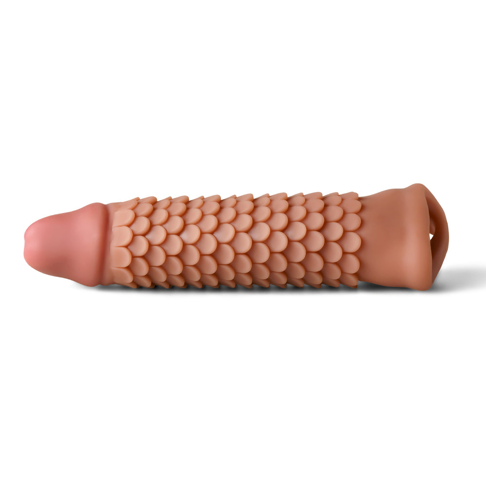 Extra 1 inch Scales Textured Penis Extender with Ball Loop 7 inch