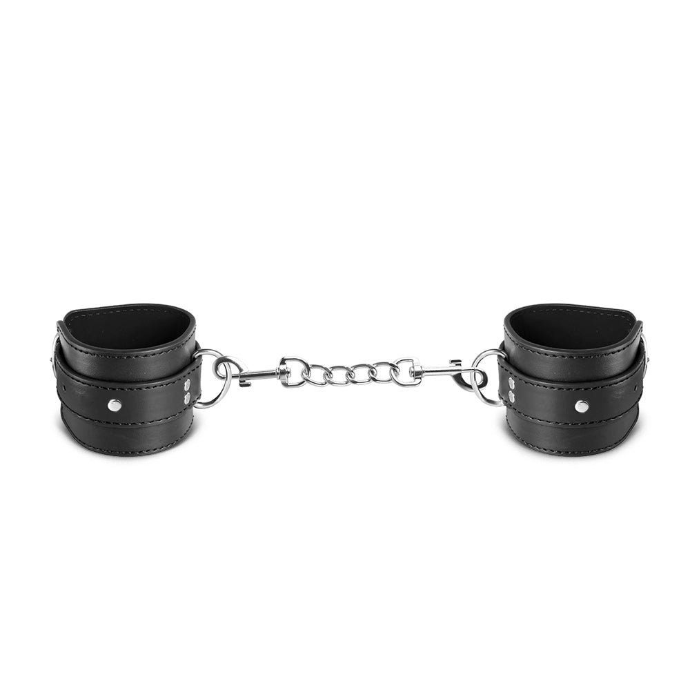 Faux Leather Handcuffs with D-Ring