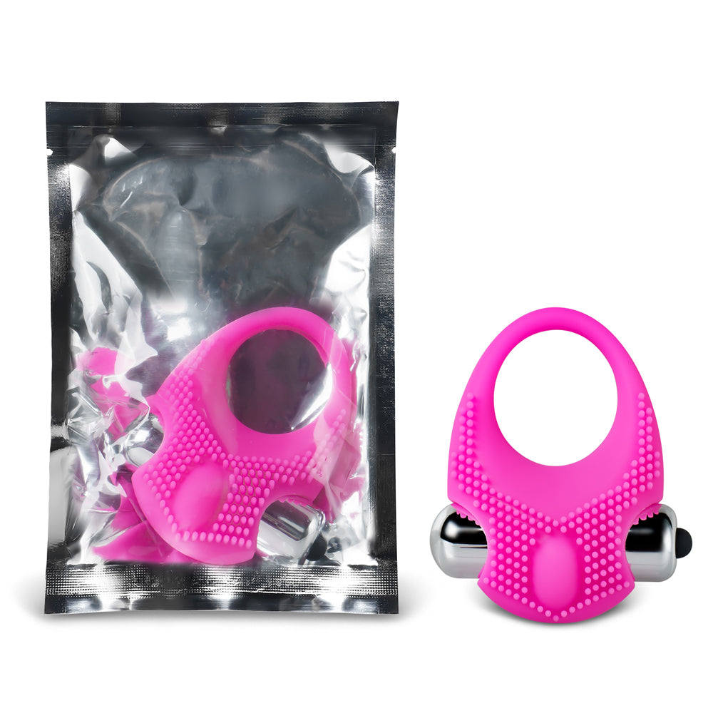 Silicone Vibrating Cock Ring with Clitoral Stimulator