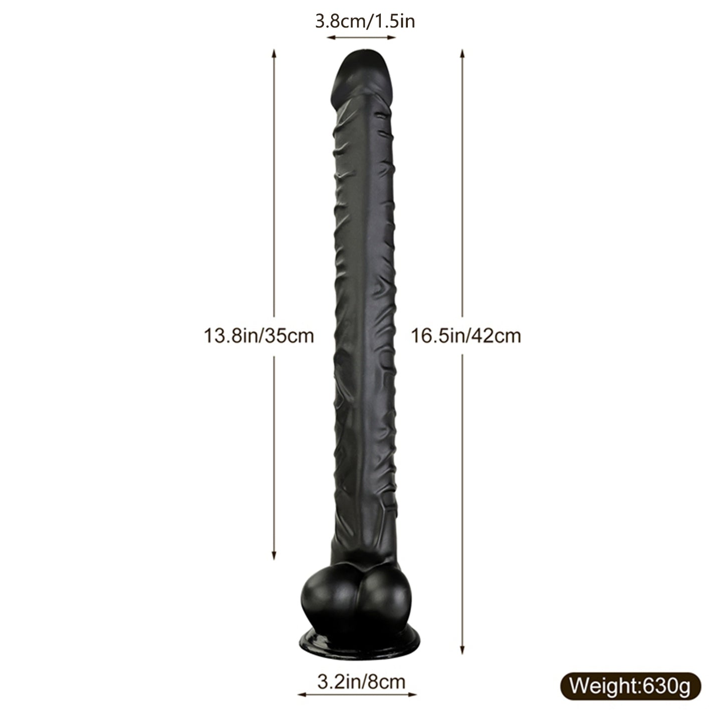 Realistic Sunction Cup Dildo with Balls 15 inch (Multiple Colors)