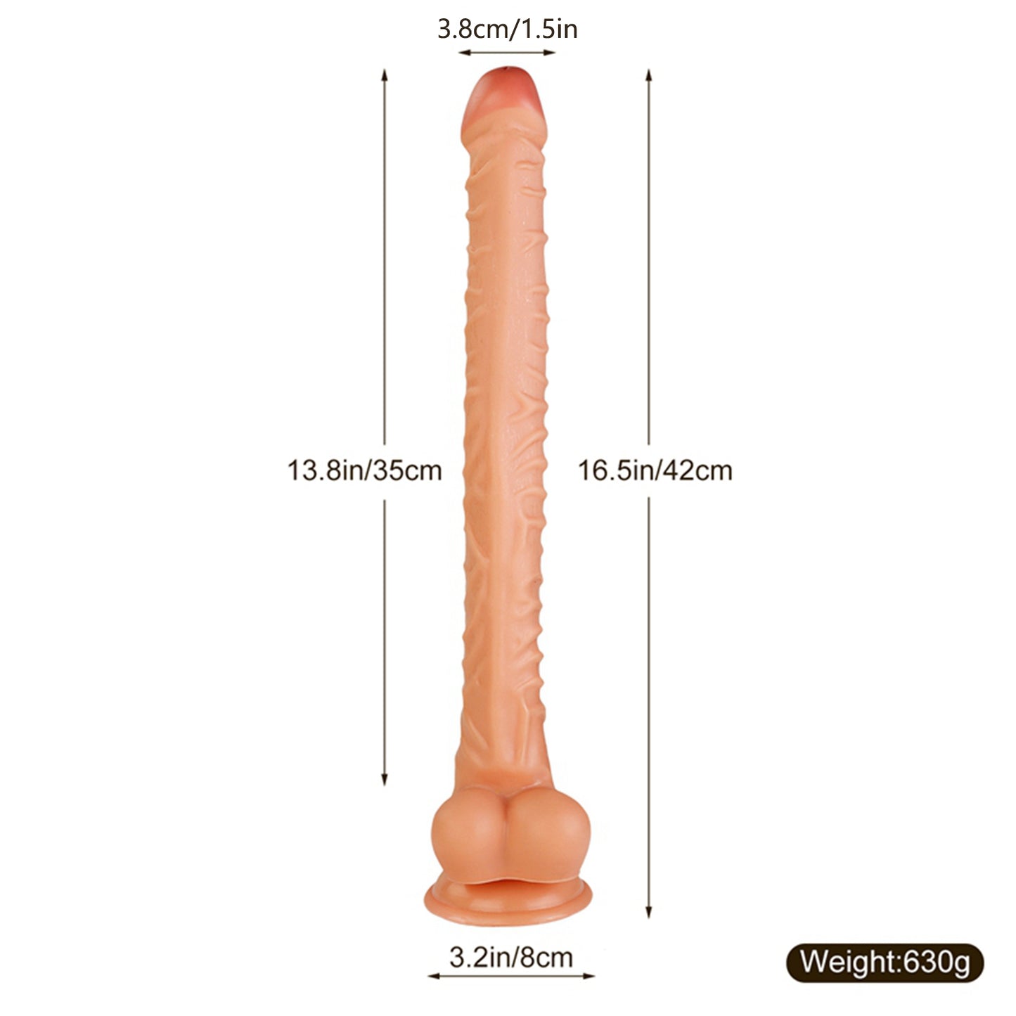 Realistic Sunction Cup Dildo with Balls 15 inch (Multiple Colors)