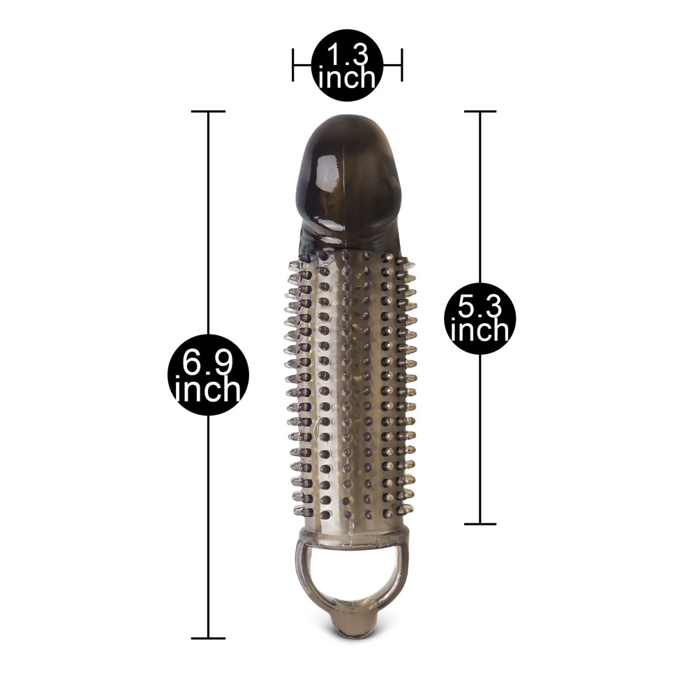 Extra 1.25 inch Sting Vibrating Head Penis Extender with Ball Loop, 6.9 inch