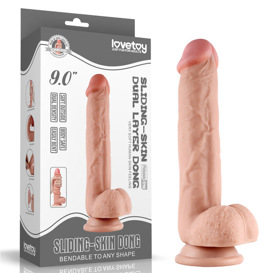 Lovetoy Sliding Skin Dual Layer Dildo 9 inch