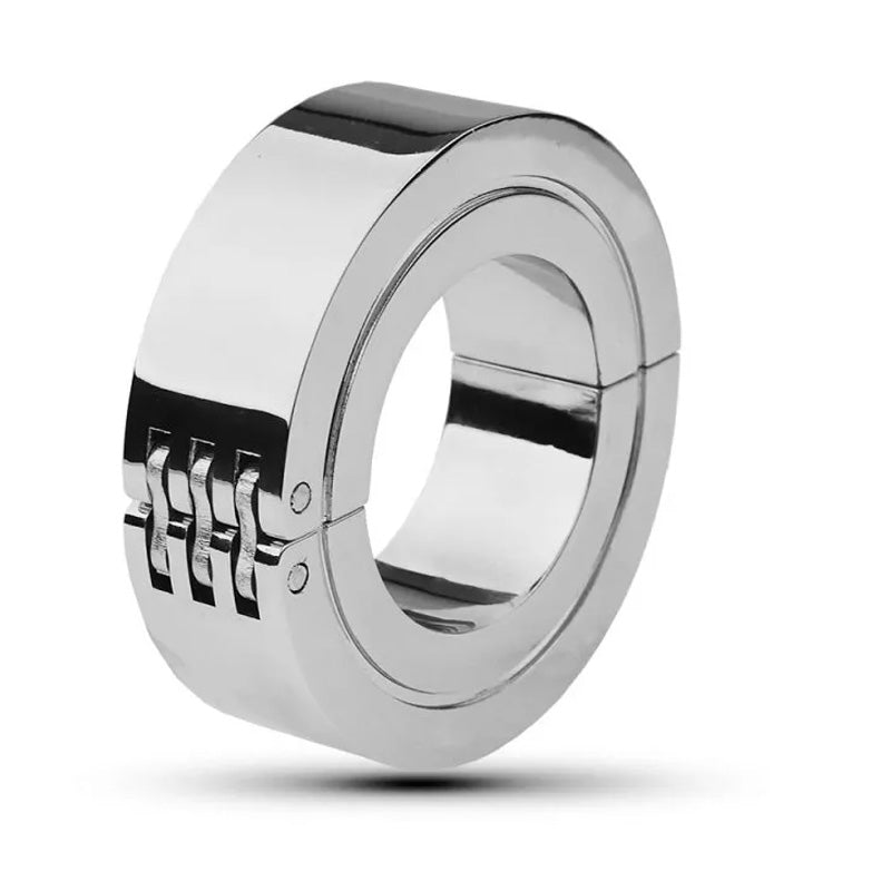 Stainless Steel Locking Hinged Balls / Penis Ring