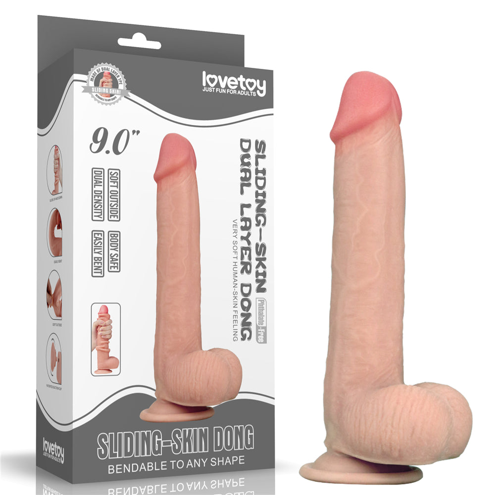 Lovetoy Sliding Skin Dual Layer Dildo 9 inch