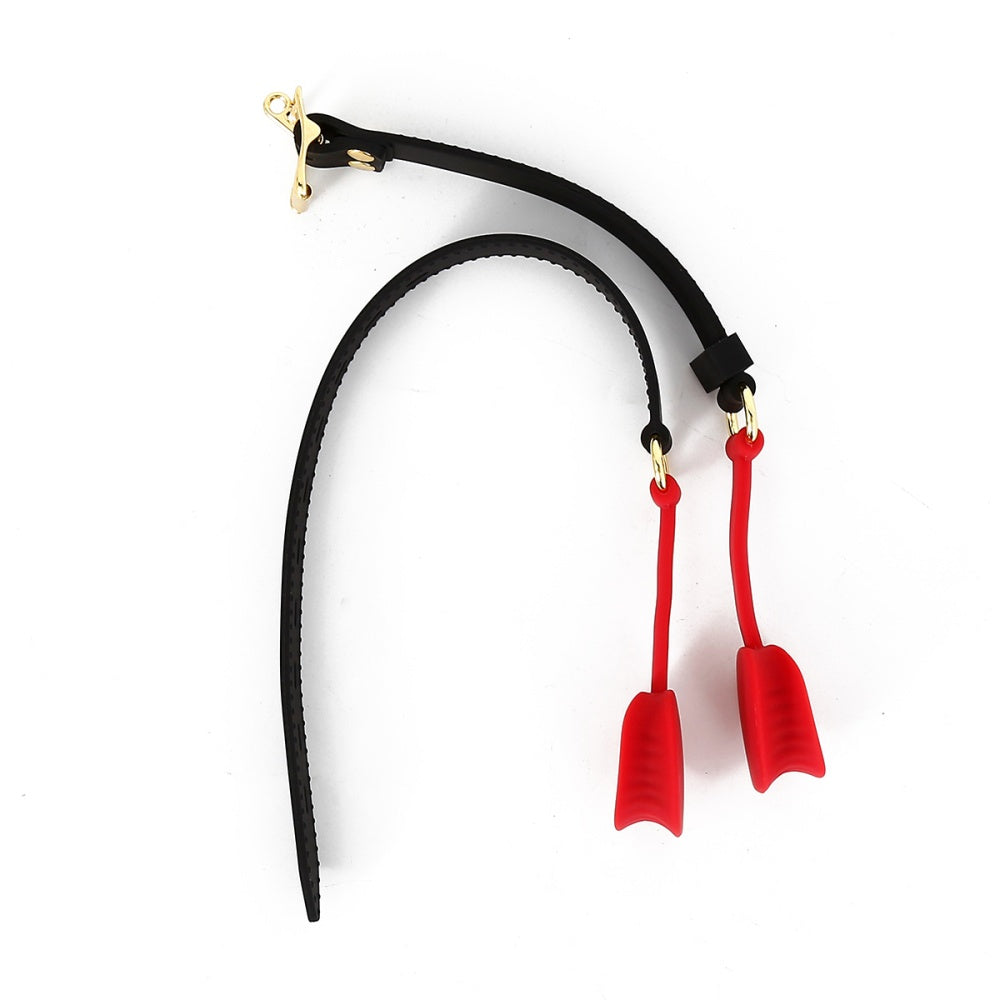 Lockable Silicone Open Mouth Gag with Split Mouth Block Plug