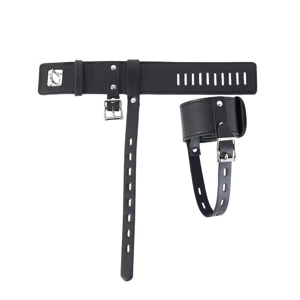 Faux Leather Locking Heel Cuffs