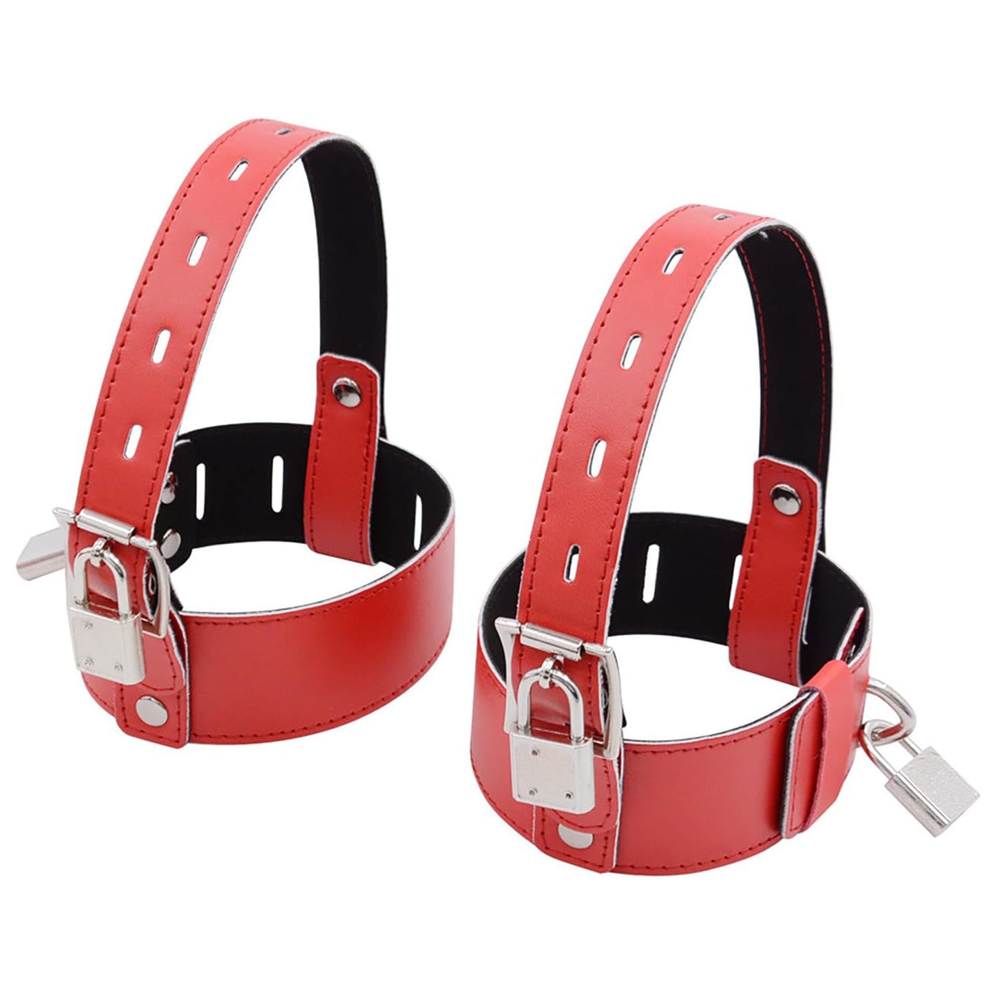 Faux Leather Locking Heel Cuffs