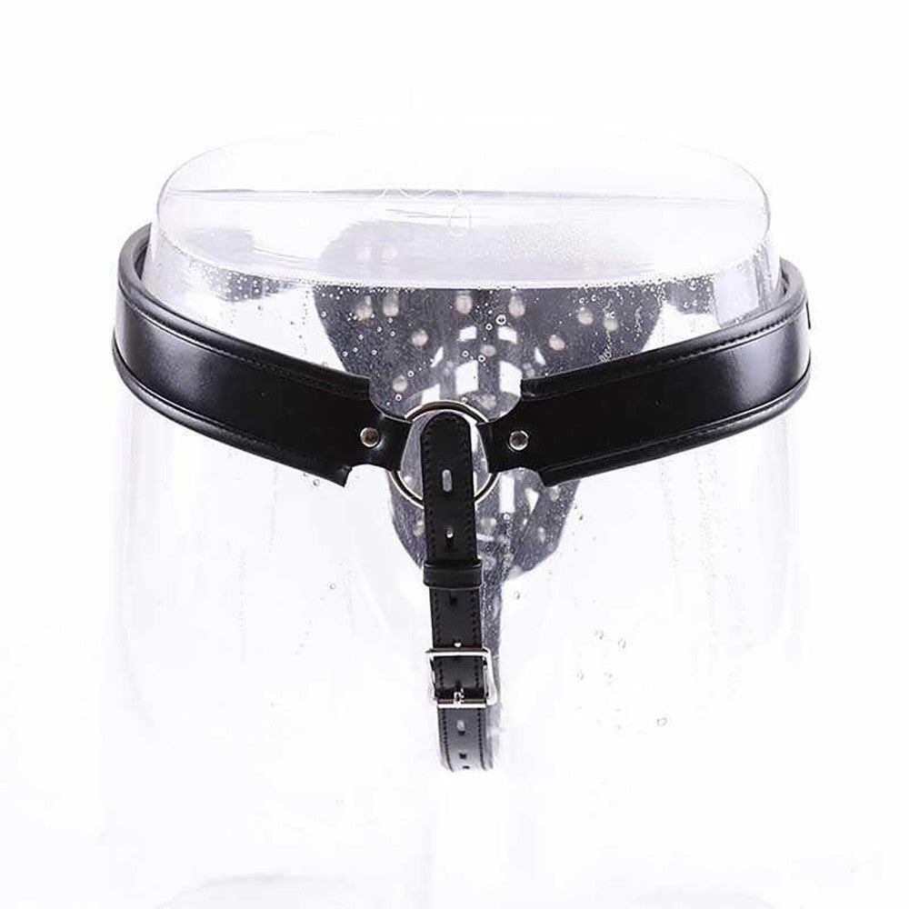 Faux Leather Net Jock Strap Male Chastity Belt