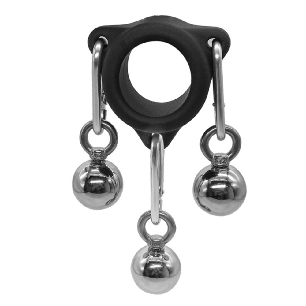 Silicone Hanging Weight Penis Stretcher with Three Metal Balls