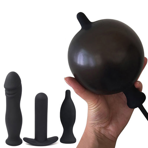 Inflatable Butt Plug with Pump Set
