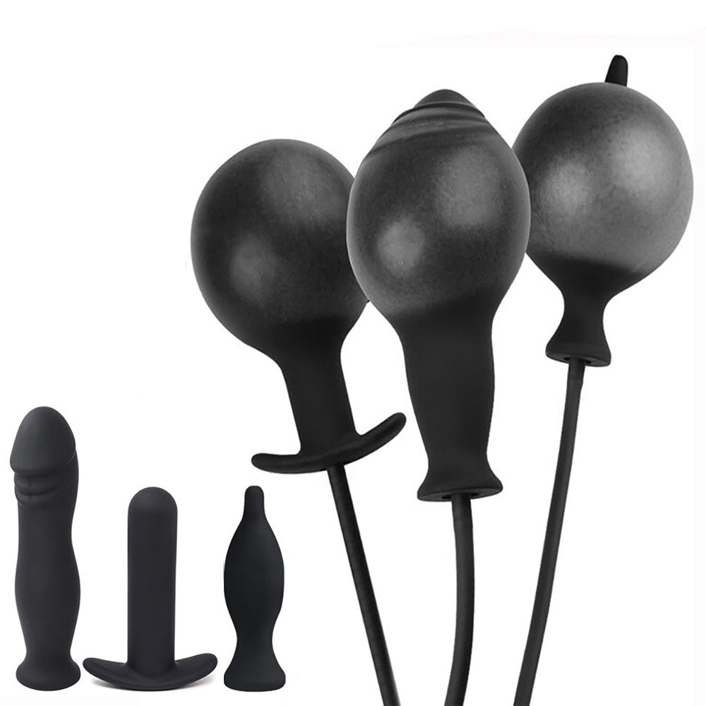 Inflatable Butt Plug with Pump Set (3 Pack)